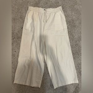 JCrew Factory Linen Wide Leg Drawstring Pants